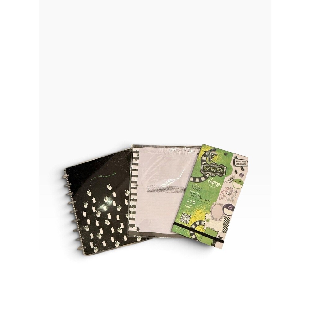 The Happy Planner X Beetlejuice Bundle Sticker Book Notebook Filler Paper New